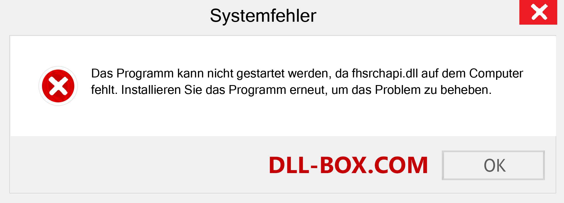 fhsrchapi.dll-Datei fehlt?. Download für Windows 7, 8, 10 - Fix fhsrchapi dll Missing Error unter Windows, Fotos, Bildern