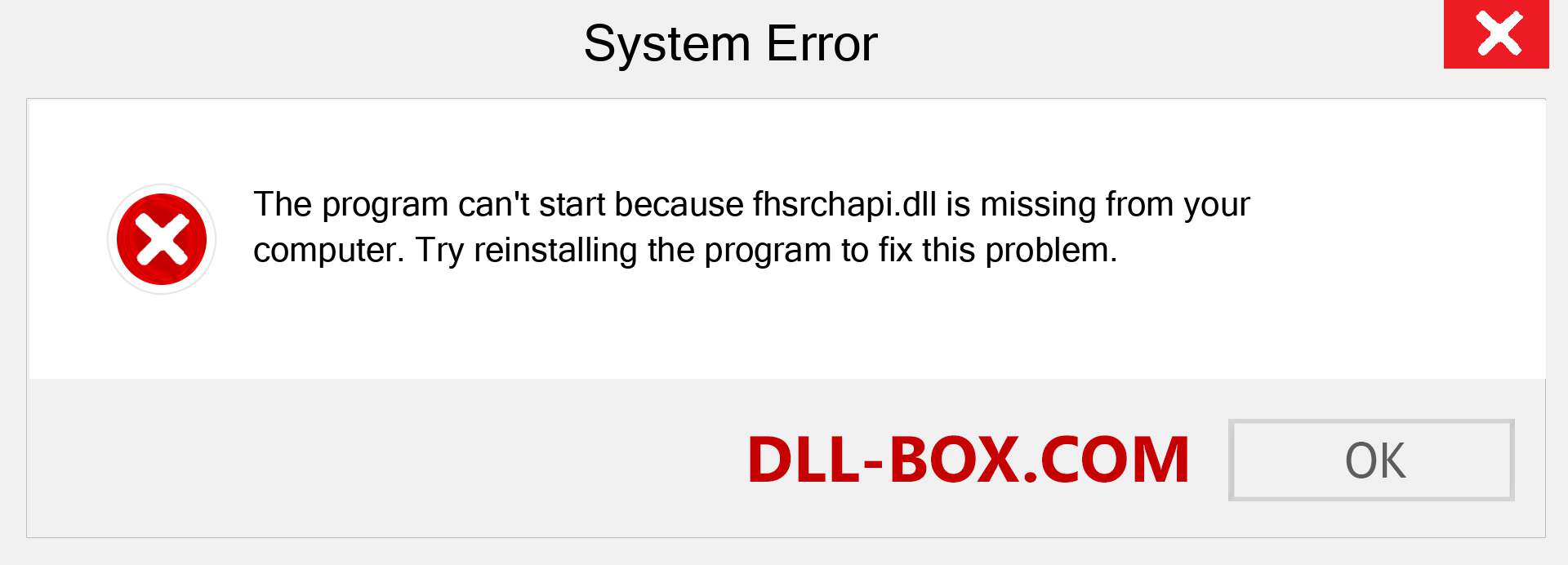  fhsrchapi.dll file is missing?. Download for Windows 7, 8, 10 - Fix  fhsrchapi dll Missing Error on Windows, photos, images